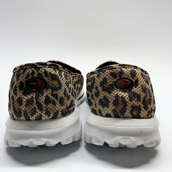 Skechers GOwalk Shoes Womens 7.5 Leopard Print Memory Form Fit Slip On - Picture 4 of 11